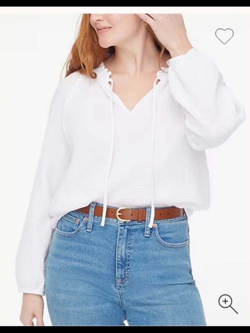 NEW! J. Crew White Gauze Blouse with Tie Neck Size XXS